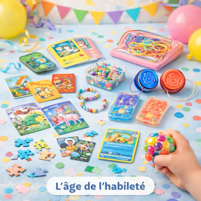 puzzle, cartes, yoyos pour les enfants de 6 à 9 ans