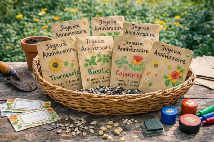 Sachet de graines DIY fait maison