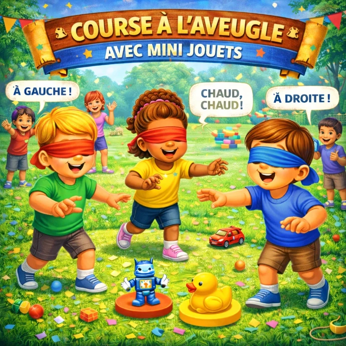 jeu course à l'aveugle pour enfants