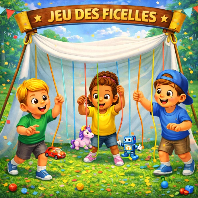 Jeu de la ficelle avec mini jouet en cadeau