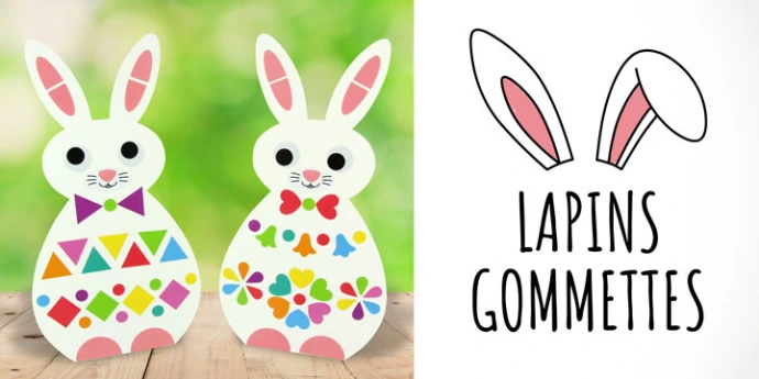 lapins a personnaliser avec des gommettes