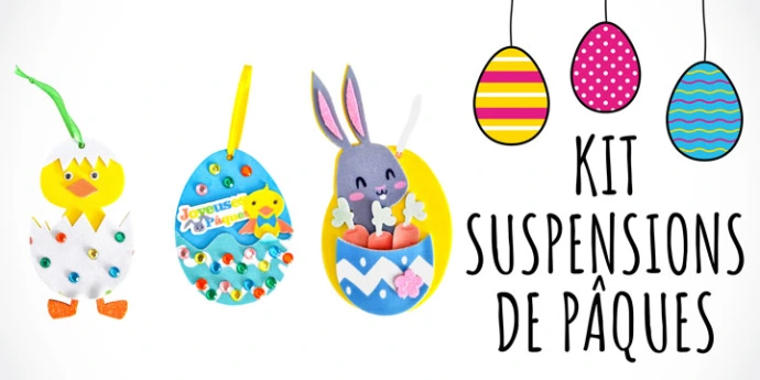 suspension avec des oeufs de paques
