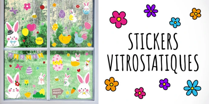 vitrostatiques de pâques pour fênetre