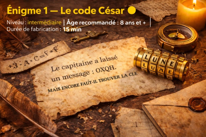 code cesar, enigme pour escape game maison