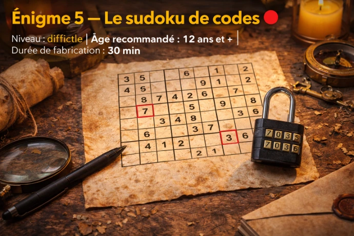 le sudoku code escape game à la maison
