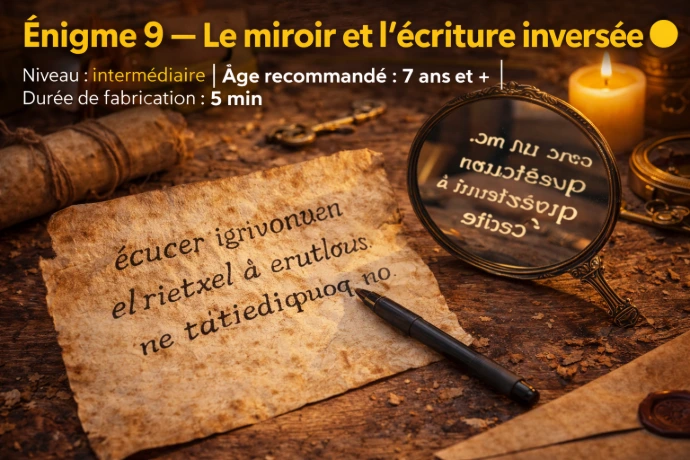 miroir ecriture inversé escape game