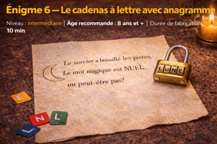 cadenas à lettre pour faire un escape game