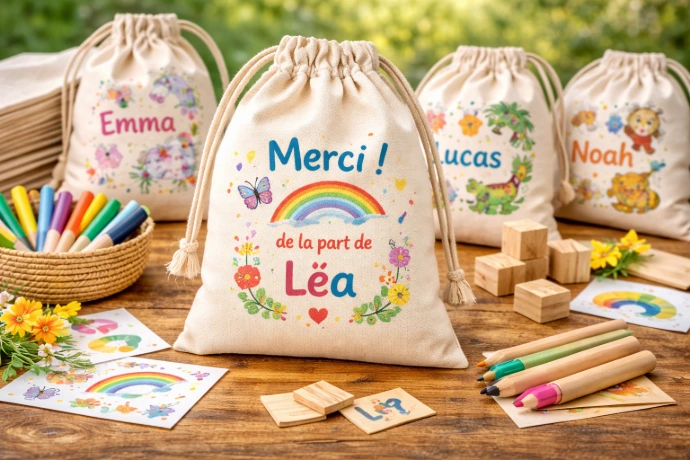 sac en coton à personnaliser pour anniversaire enfants