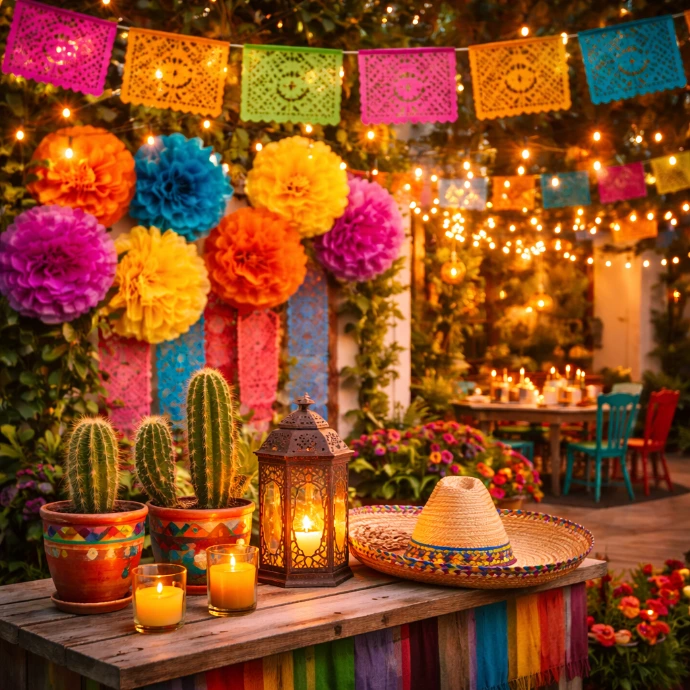 décoration pour fête mexicaine à la maison