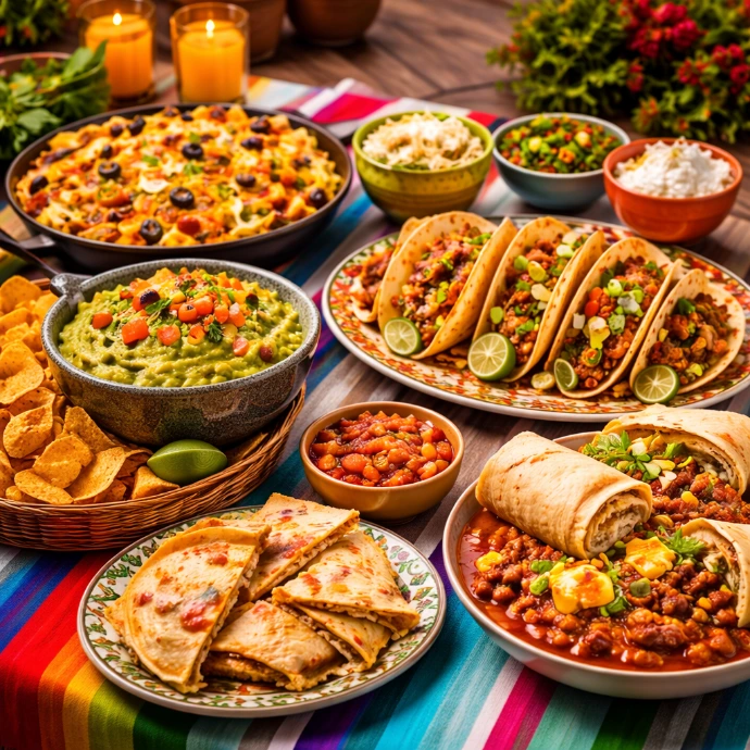 buffet mexicain pour fête à la maison