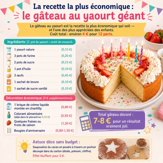 Recettes gateau au yaourt pour petit budget anniversaire