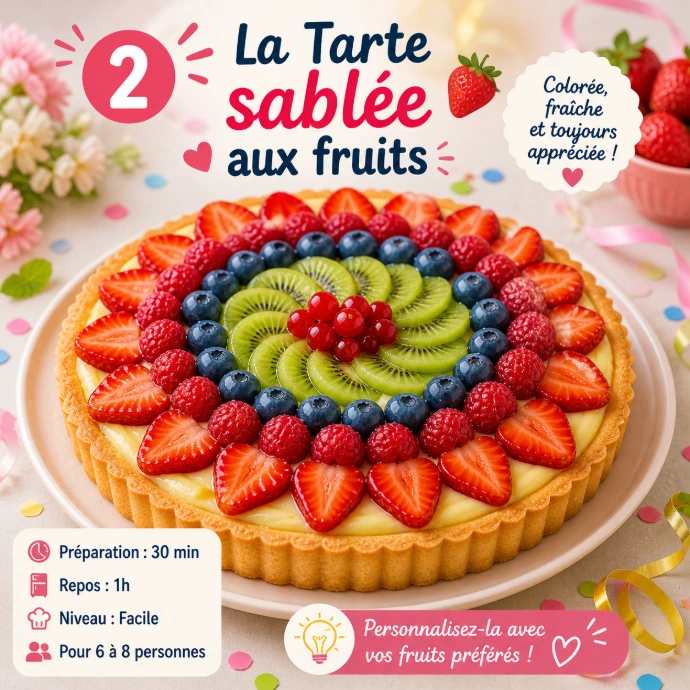 la recette facile tarte sablee aux fruits