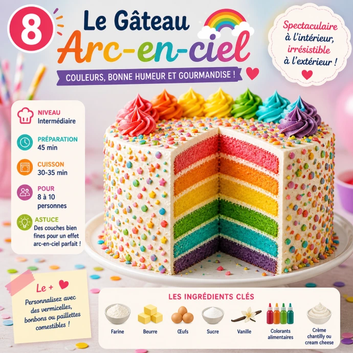 gâteau-arc-en-ciel-recettes-gâteau-facile