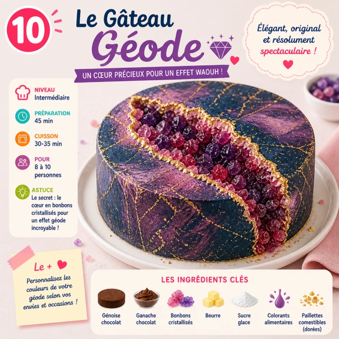 gateau geode, le gateau tendance facile