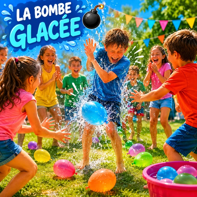 bombe glacee, animation jeux d'eau enfant