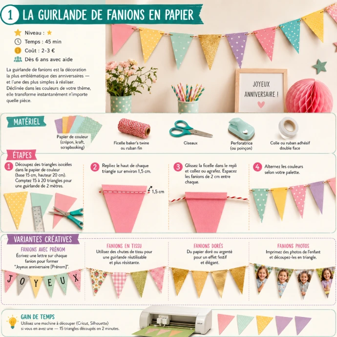 Guirlande de fanions en papier -DIY
