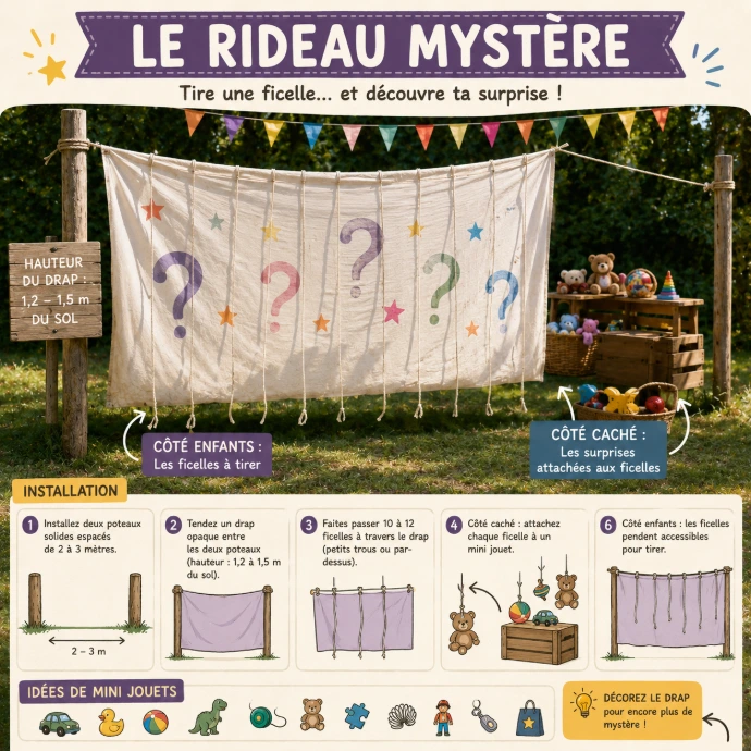 jeu du rideau ysère, activité enfants