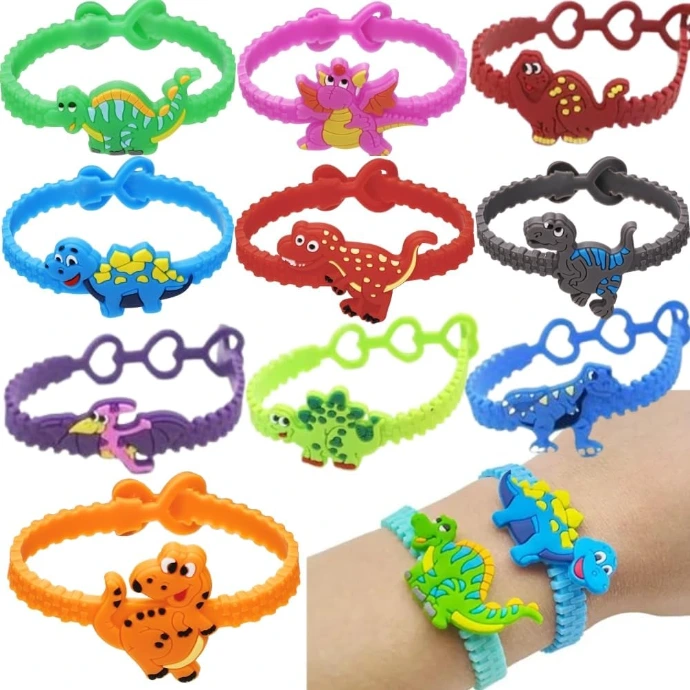 bracelet dinosaure cadeau invité, pochette surprise